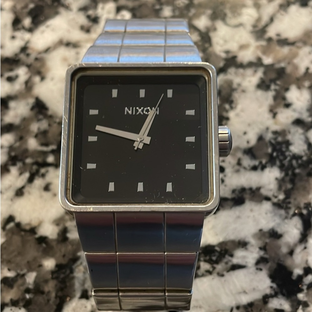 Nixon Black Dial Silver Band Smartwatch